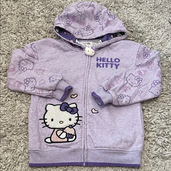 Hello Kitty Hooded Zip-Up Sweatshirt, Size 7 - Picture 1 of 7